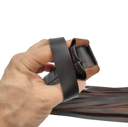 Smeđa kožna pletenica flogger za BDSM (BDSM bič za igre)