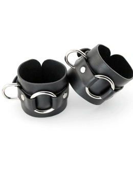 Bdsm lisice od kože sa prstenom