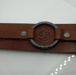 BDSM ogrlica sa prstenom (smeđa) Triskel