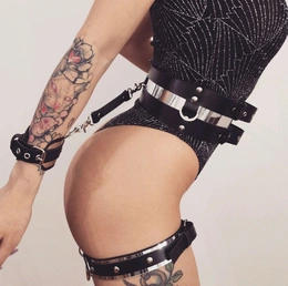 Set Portupea ogledalo lisice pojas za zaključavanje kuka ogrlica