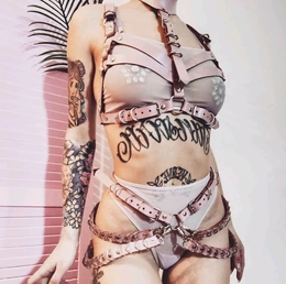 Pojas Gartera za nastupe fotografisanja Pink portupea Choker kinki