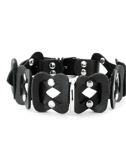 Erotska ogrlica od kožne pletenice sa povodcem