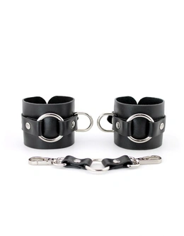 Bdsm lisice od kože sa prstenom