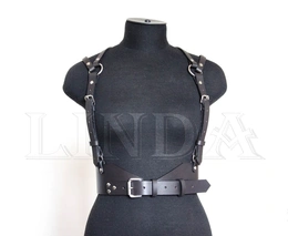 Ženska kožna portupea sa širokim pojasom