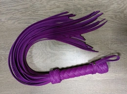 Flogger ljubičasta pletenica od prave kože