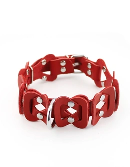 Erotska ogrlica od kožne pletenice sa povodcem