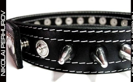 MUŠKA OGRLICA SPIKE ( PRIRODNA KOŽA)