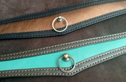 Ogrlica od čokera sa prstenom od kože