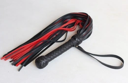 Pleteni flogger crno-crveni 40 repova od 50cm