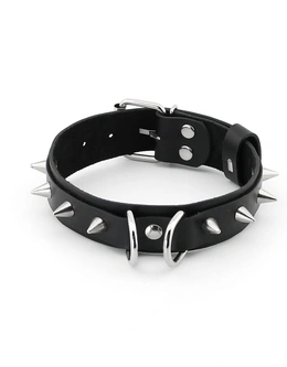 Replika proizvoda bdsm kožna ogrlica sa kratkim metalnim šiljcima