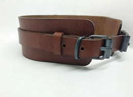 BDSM ogrlica sa prstenom (smeđa) Triskel