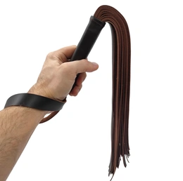 Smeđa kožna pletenica flogger za BDSM (BDSM bič za igre)