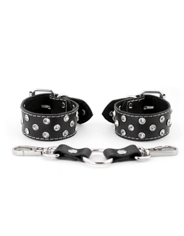 Kožne lisice sa rhinestones