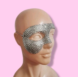 Karnevalska maska od kamenčića Srebrna muška ženska berningmen