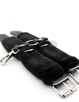 Lisice meki krzneni bdsm-kožni sa krznenim krznom