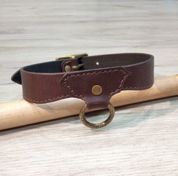 Čoker BDSM ogrlica od prave kožeBronza