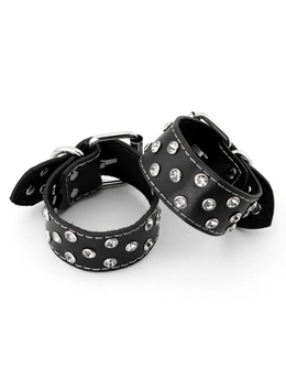 Kožne lisice sa rhinestones