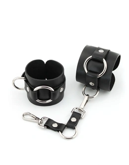 Bdsm lisice od kože sa prstenom