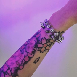 Choker sa šiljastim kamenčićima od vinila i kože kinki prozirni dodaci