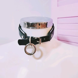 Choker ogrlica ogledalo od kože sa Karabiner prstenom za zabavu