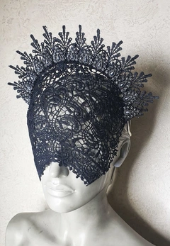 Crna maska od čipke