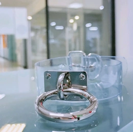 Ogrlica Choker prozirna sa prstenom arktički led