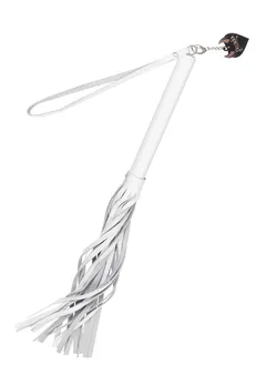 Pecado BDSM Bič, bela drška, beli bičevi, prirodna koža
