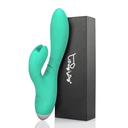 Vibracioni masažer za klitoris i G-tačku zeleni Jade Rabbit Vibrator