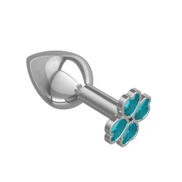 Srednja analna čaura Srebrna detelina sa plavim kristalom