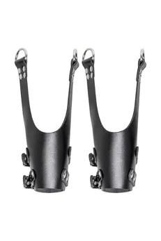 Vešalica Pecado BDSM, gruba sa ušicama, koža, crna