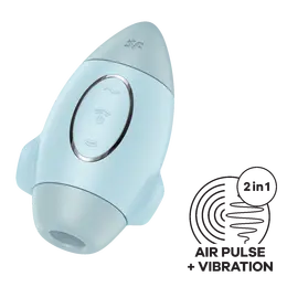 Satisfier Mission Control vakuumski stimulator klitorisa, cijan