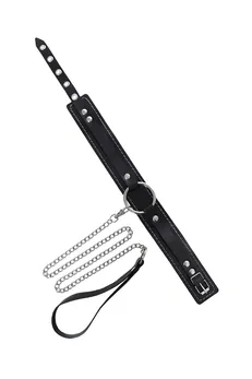 Choker-ogrlica Pecado BDSM, koža, crna