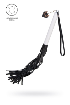 Pecado BDSM Bič, bela drška, crni bičevi, prirodna koža