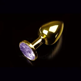 Mali zlatni čep sa okruglim vrhom i kristalom - 7 cm