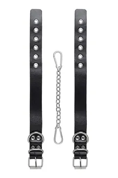 Pecado BDSM okovi, od jedne trake sa ušicama, koža, crna