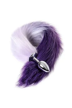 Analna čaura Metal bi TOIFA sa belo-ljubičastim repom, metal, srebro, 45 cm, Ø 2,7 cm