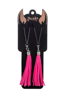 Pecado BDSM kopče za bradavice, viljuške, sa resicama od antilopa, metal, fuxija