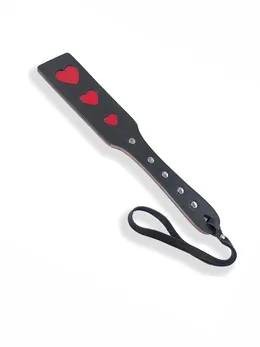 Paddle crno-crveni dvostrani mekani od prave kože i drveta