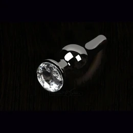 Mali Analni čep sa prozirnim kristalom, grafit, 8.5 cm