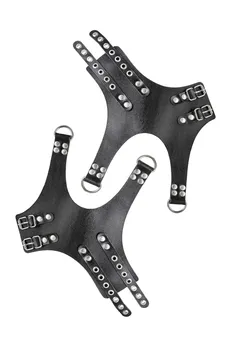 Vešalica Pecado BDSM, gruba sa ušicama, koža, crna