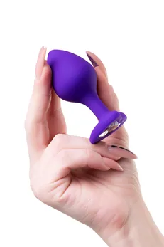 Analna čaura Todo bi Toifa Diamond Heart, silikon, ljubičasta, 8 cm, Ø 3 cm