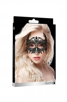 Ručno rađena čipkasta maska za oči Empress Black Lace Mask