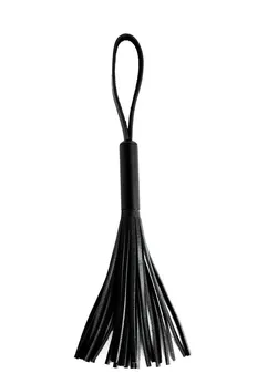 Privezak za ključeve od crne kože sa crnom drškom - 18 cm.