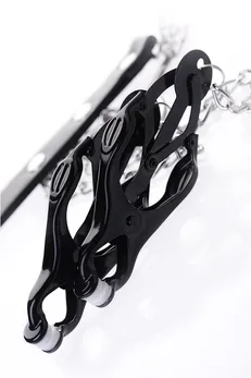 Stezaljke za bradavice sa prstenom za penis, Toifa Metal, crne