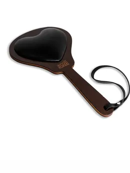 Paddle meko srce crno od prave kože, drveta i HDF-premazi venge boje