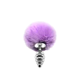 Analni čep Metal Anal Fluffly Twist Plug S Purple 70390AL