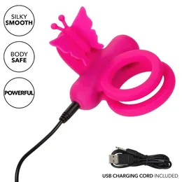 Punjiva erekcija vibracioni prsten Silicone Rechargeable Dual Butterfli Ring