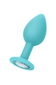 Analna čaura-Grumpi, silikon, sa prozirnim kristalom, plava, 2,7 cm