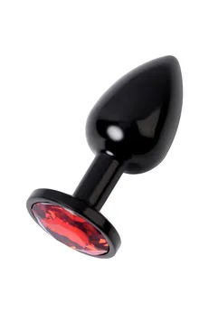 Analna čaura, Metal bi TOIFA, metal, crna, sa crvenim kristalom, 7,2 cm, Ø2, 8 cm, 50 g