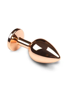 Slane stvari - zlatni Analni čep sa kristalom, 7k3 cm (beli)